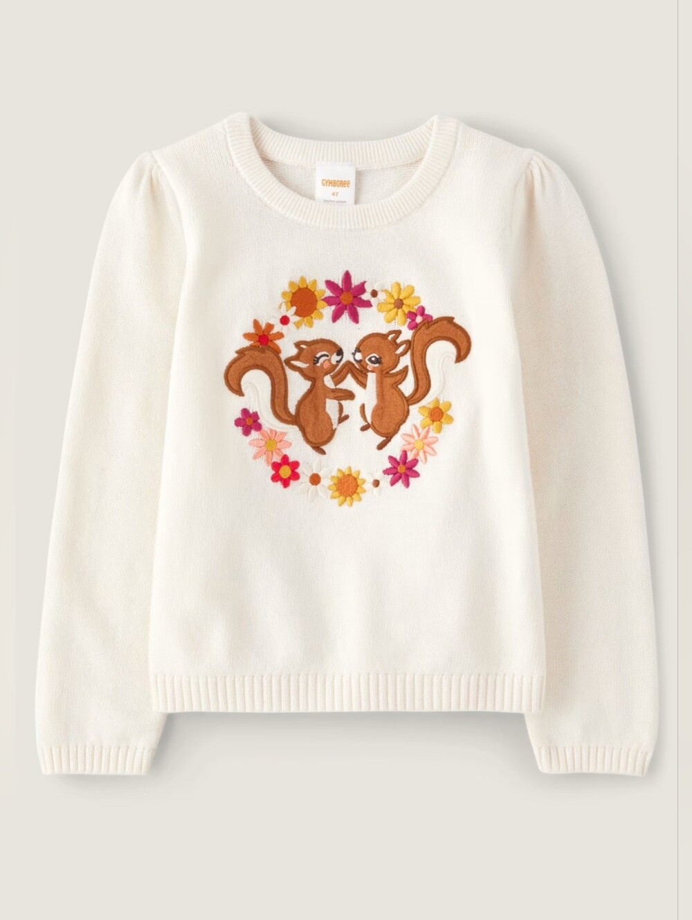Gymboree "Happy Harvest" embroidered squirrel sweater